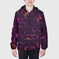 Куртка с капюшоном мужская НЕОН СОТЫ 3D, цвет: 3D-черный — фото 2