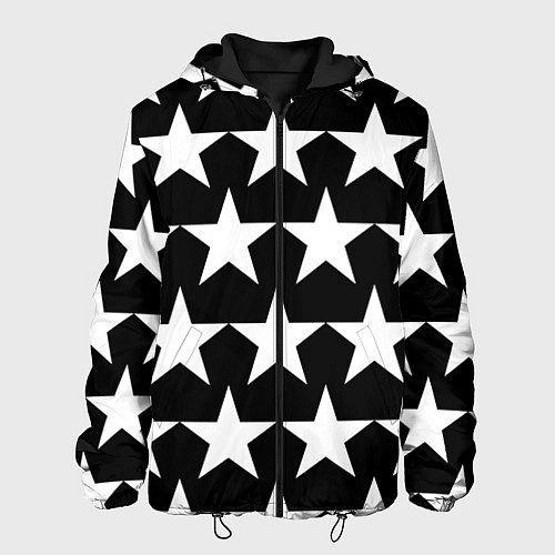 Мужская куртка Белые звёзды на чёрном фоне 2 / 3D-Черный – фото 1