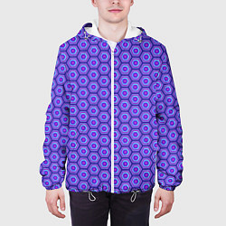 Куртка с капюшоном мужская Geometric Background, цвет: 3D-белый — фото 2