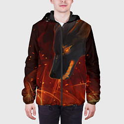 Куртка с капюшоном мужская ОГНЕНЫЙ ВОЛК, 3d, цвет: 3D-черный — фото 2