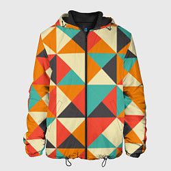 Куртка с капюшоном мужская Треугольники, цвет: 3D-черный