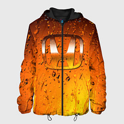 Куртка с капюшоном мужская Honda капли дождя, цвет: 3D-черный