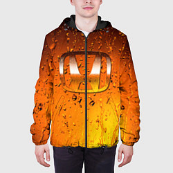 Куртка с капюшоном мужская Honda капли дождя, цвет: 3D-черный — фото 2