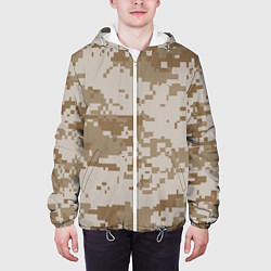 Куртка с капюшоном мужская Камуфляжный пиксель, цвет: 3D-белый — фото 2
