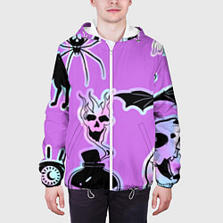 Куртка с капюшоном мужская Зелье смерти,паук-Holographica, цвет: 3D-белый — фото 2