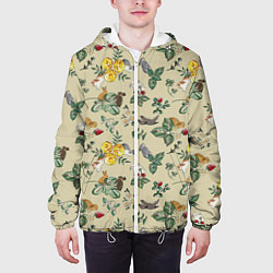 Куртка с капюшоном мужская Зайчики с Цветочками, цвет: 3D-белый — фото 2