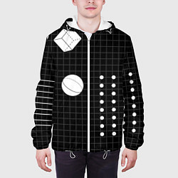 Куртка с капюшоном мужская Черно-белые фигуры 3D, цвет: 3D-белый — фото 2