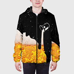 Куртка с капюшоном мужская КОСМИЧЕСКОЕ ПИВО КОСМОС, цвет: 3D-черный — фото 2