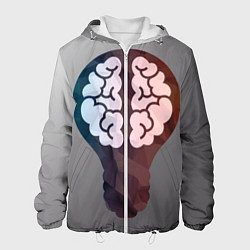 Куртка с капюшоном мужская Прокачай мозги, цвет: 3D-белый