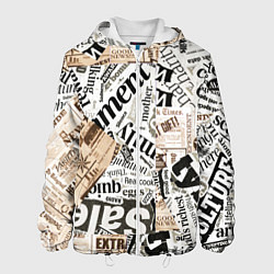 Куртка с капюшоном мужская Газета, цвет: 3D-белый
