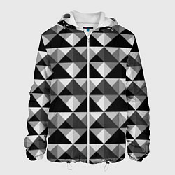 Куртка с капюшоном мужская Современный геометрический, цвет: 3D-белый