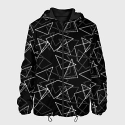 Куртка с капюшоном мужская Черно-белый геометрический, цвет: 3D-черный