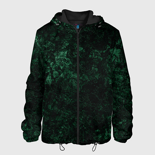 Мужская куртка Темно-зеленый мраморный узор / 3D-Черный – фото 1