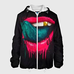Куртка с капюшоном мужская Ядовитый поцелуй, цвет: 3D-белый