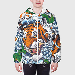 Куртка с капюшоном мужская Тигр, цвет: 3D-белый — фото 2