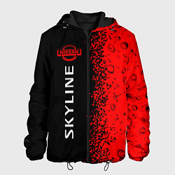 Куртка с капюшоном мужская Nissan Skyline - Paint Vertical, цвет: 3D-черный