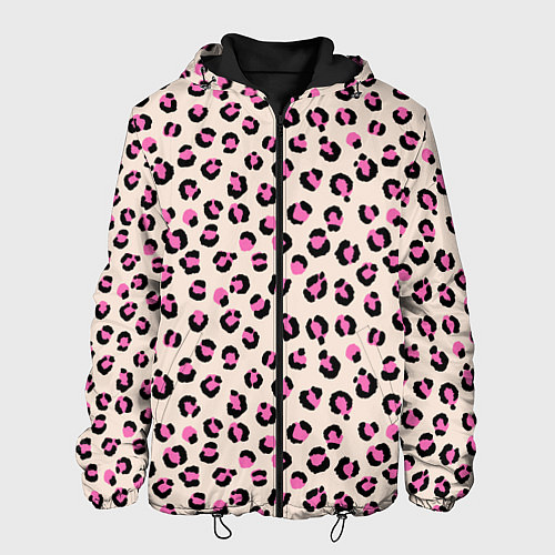 Мужская куртка Леопардовый принт розовый / 3D-Черный – фото 1