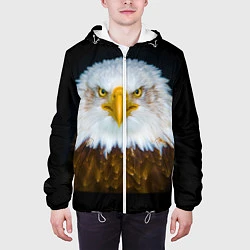 Куртка с капюшоном мужская Белоголовый орлан, цвет: 3D-белый — фото 2