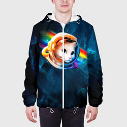Куртка с капюшоном мужская Котик Космонавт, цвет: 3D-белый — фото 2
