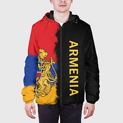 Куртка с капюшоном мужская Armenia Flag and emblem, цвет: 3D-черный — фото 2