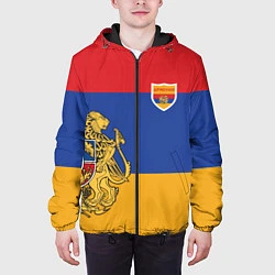 Куртка с капюшоном мужская Armenia coat of arms and flag, цвет: 3D-черный — фото 2