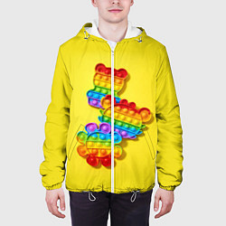 Куртка с капюшоном мужская АНТИСТРЕСС ПОП ИТ POP IT, цвет: 3D-белый — фото 2