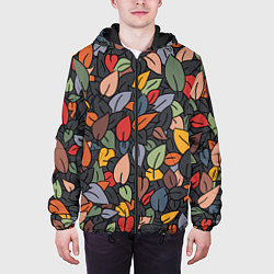 Куртка с капюшоном мужская Рисованная Осень, цвет: 3D-черный — фото 2