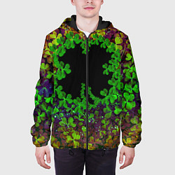Куртка с капюшоном мужская Четырехлистный Клевер, цвет: 3D-черный — фото 2