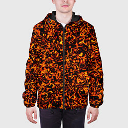 Куртка с капюшоном мужская Лавовые разводы, цвет: 3D-черный — фото 2