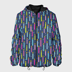 Куртка с капюшоном мужская Свечи, цвет: 3D-черный
