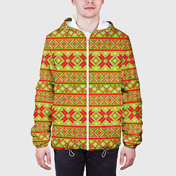 Куртка с капюшоном мужская Вязаный рисунок, цвет: 3D-белый — фото 2