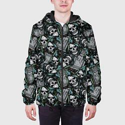 Куртка с капюшоном мужская Смерть, цвет: 3D-черный — фото 2
