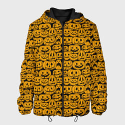 Куртка с капюшоном мужская Хэллоуинские Тыквы, цвет: 3D-черный