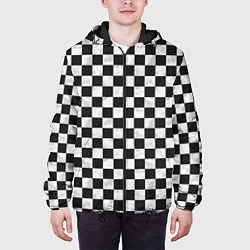 Куртка с капюшоном мужская Шахматист, цвет: 3D-черный — фото 2