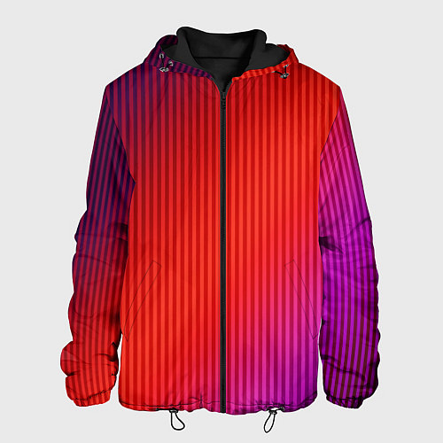 Мужская куртка Оранжево-фиолетовый градиент / 3D-Черный – фото 1