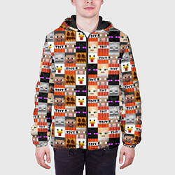 Куртка с капюшоном мужская MINECRAFT КУБИКИ ПЕРСОНАЖИ, цвет: 3D-черный — фото 2