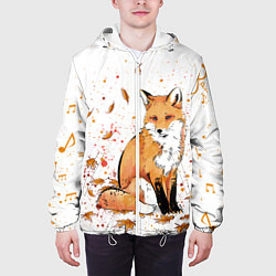 Куртка с капюшоном мужская ЛИСА В ЛИСТЬЯХ ОСЕННЕЕ НАСТРОЕНИЕ FOX IN THE FORES, цвет: 3D-белый — фото 2