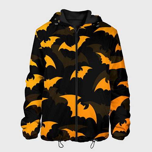 Мужская куртка ЛЕТУЧИЕ МЫШИ НОЧЬ ХЕЛЛОУИН HALLOWEEN NIGHT BATS / 3D-Черный – фото 1