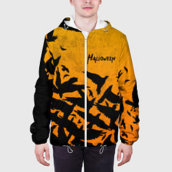 Куртка с капюшоном мужская ВОРОНЫ ХЕЛЛОУИН CROWS HALLOWEEN, цвет: 3D-белый — фото 2