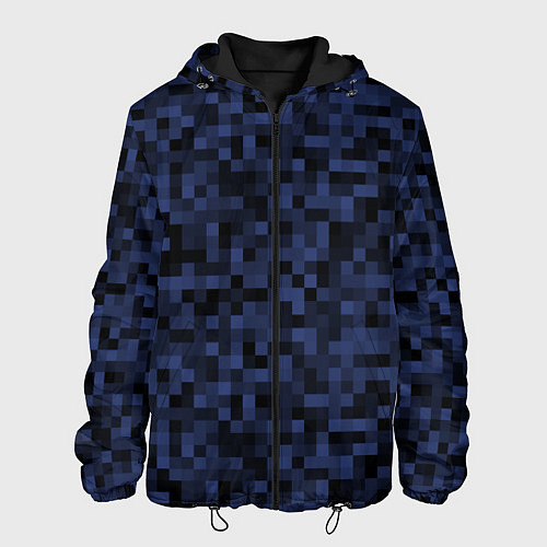 Мужская куртка Темная пиксельная абстракция / 3D-Черный – фото 1