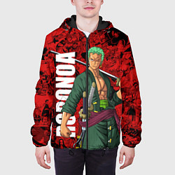 Куртка с капюшоном мужская Ророноа Зоро, One Piece, цвет: 3D-черный — фото 2