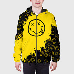 Куртка с капюшоном мужская Nirvana Smile Нирвана Рваный Паттерн, цвет: 3D-черный — фото 2