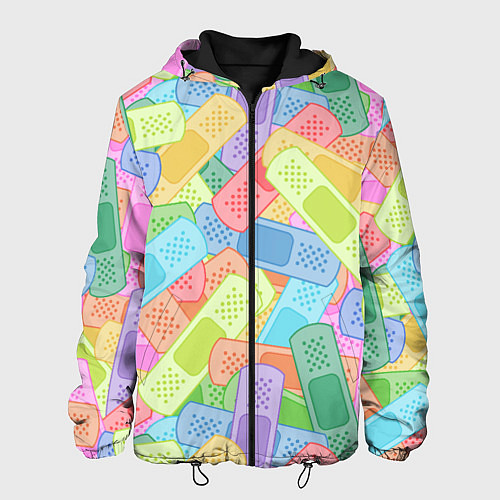 Мужская куртка Цветные пластыри / 3D-Черный – фото 1