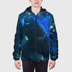 Куртка с капюшоном мужская ГОДЗИЛЛА В МОРЕ, цвет: 3D-черный — фото 2
