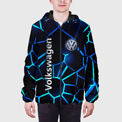 Куртка с капюшоном мужская Фольксваген 3D плиты, цвет: 3D-черный — фото 2