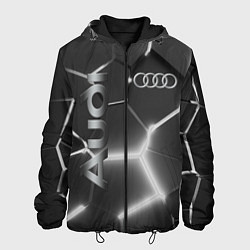 Куртка с капюшоном мужская AUDI GREY 3D ПЛИТЫ, цвет: 3D-черный