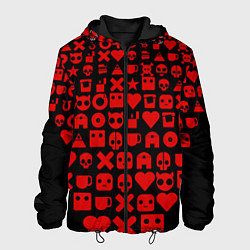 Куртка с капюшоном мужская Любовь, смерть и роботы пиктограммы, цвет: 3D-черный