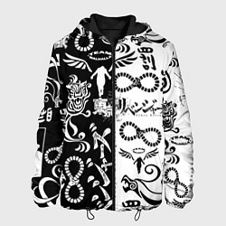 Куртка с капюшоном мужская ТОКИЙСКИЕ МСТИТЕЛИ ЛОГОБОМБИНГ ЧБ, цвет: 3D-черный