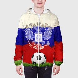 Куртка с капюшоном мужская Российский футбол, цвет: 3D-белый — фото 2
