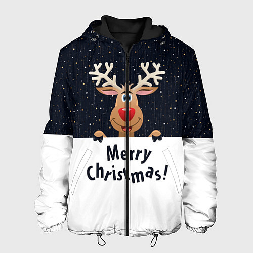 Мужская куртка Новогодний Оленёнок Рудольф / 3D-Черный – фото 1